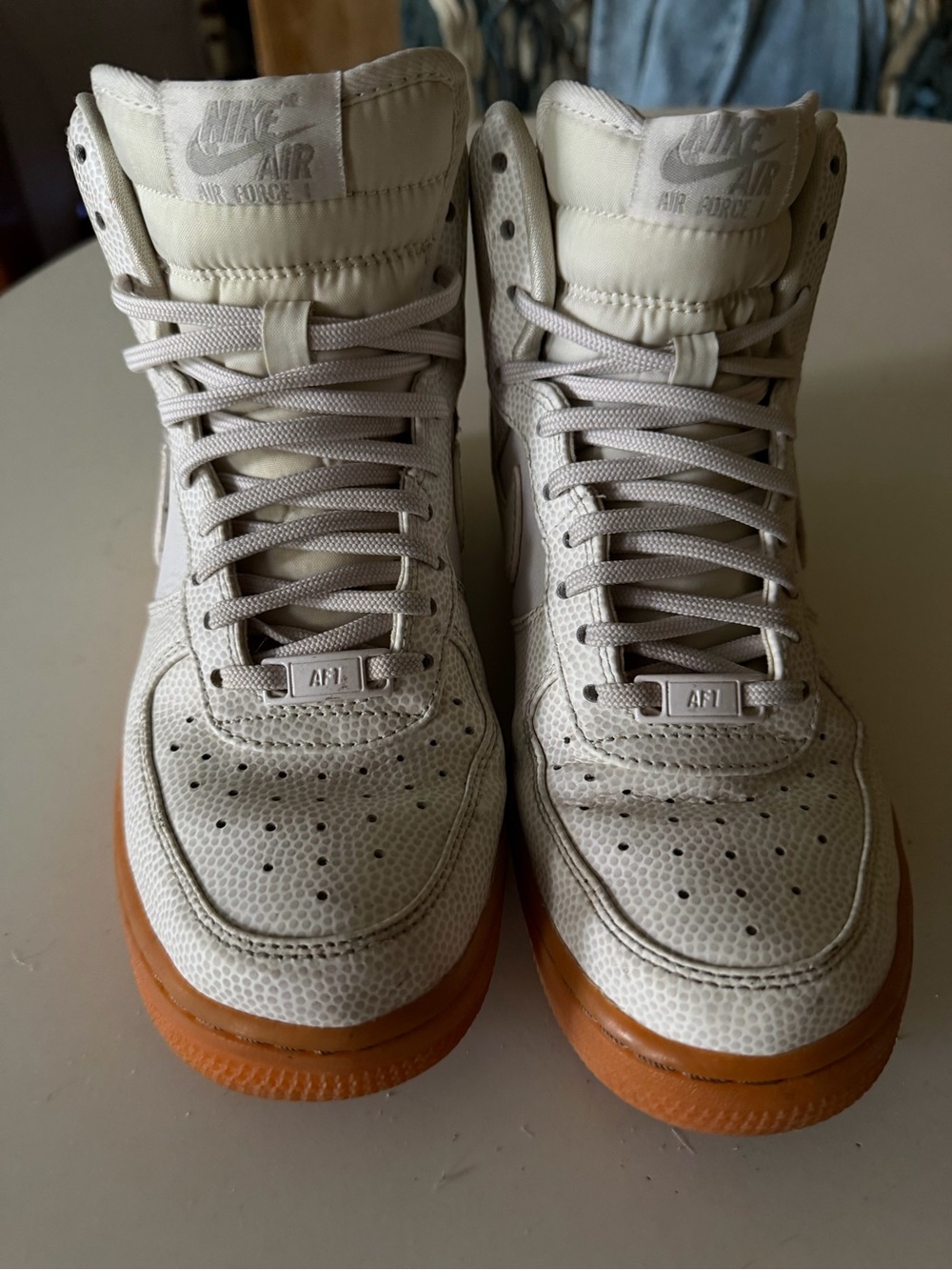 Nike Air Force 1 High White with Orange Gum Sole